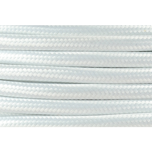 Kolorowy kabel w oplocie do instalacji natynkowych - biały 3x1,5mm2